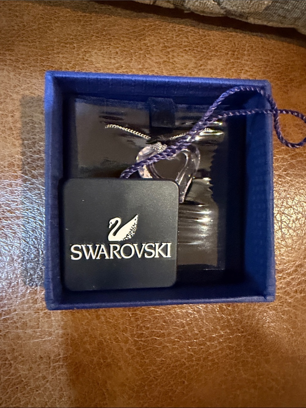 Swarovski Pink Crystal Open Heart Pendant with Necklace - Picture 3 of 5